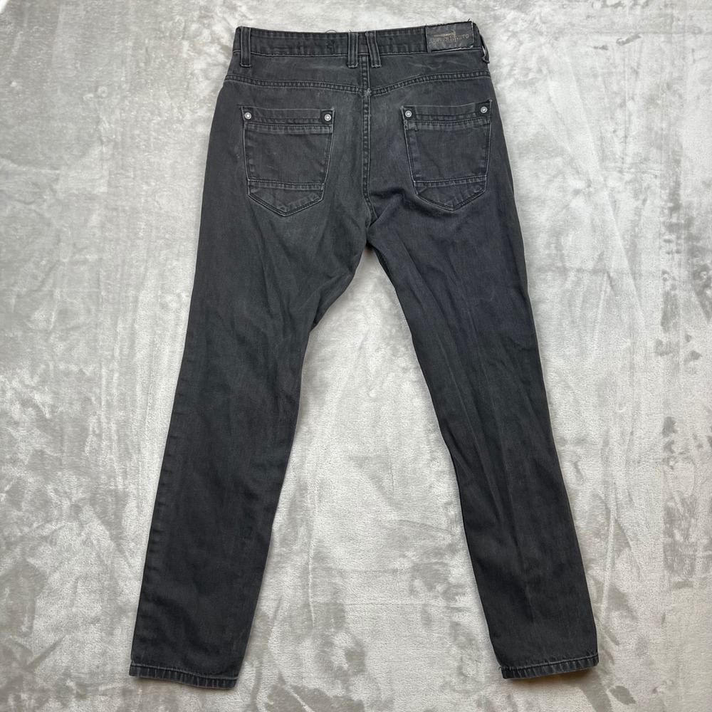 Copper Rivet Mens Straight Fit Jeans Faded Black Denim 29x32 Stretch Streetwear